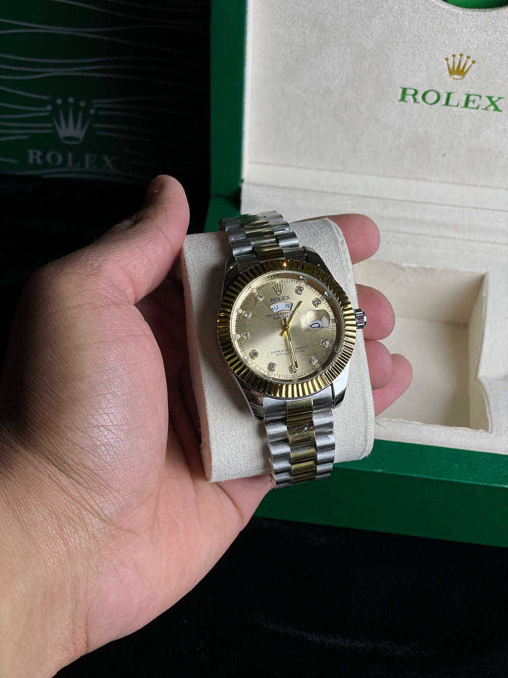 Rolex Day&date (Oyster Perpetual) Two Tone Silver