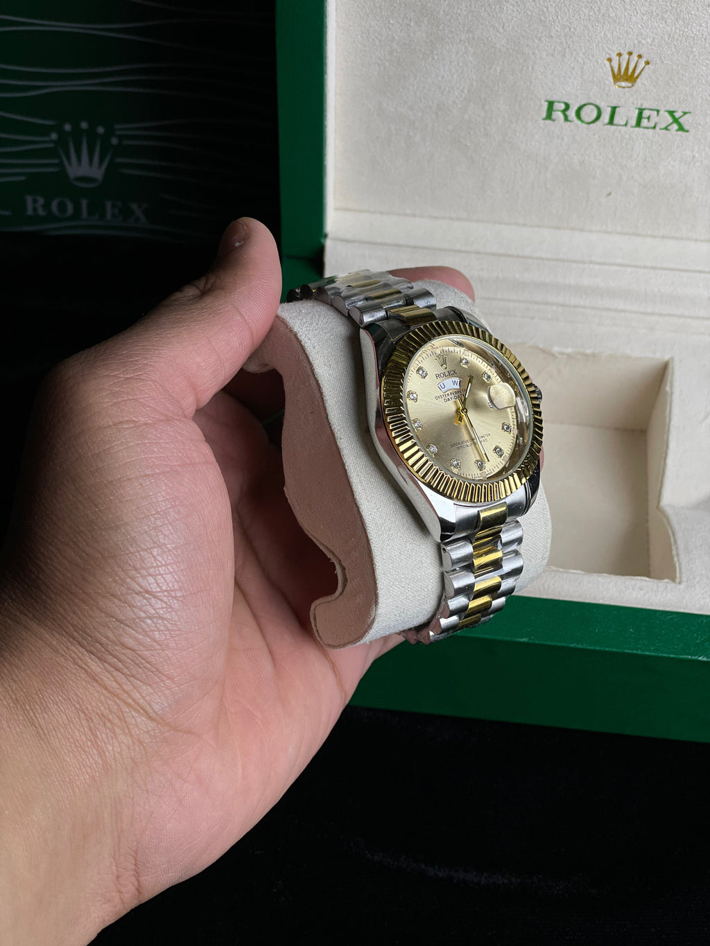 Rolex Day&date (Oyster Perpetual) Two Tone Silver