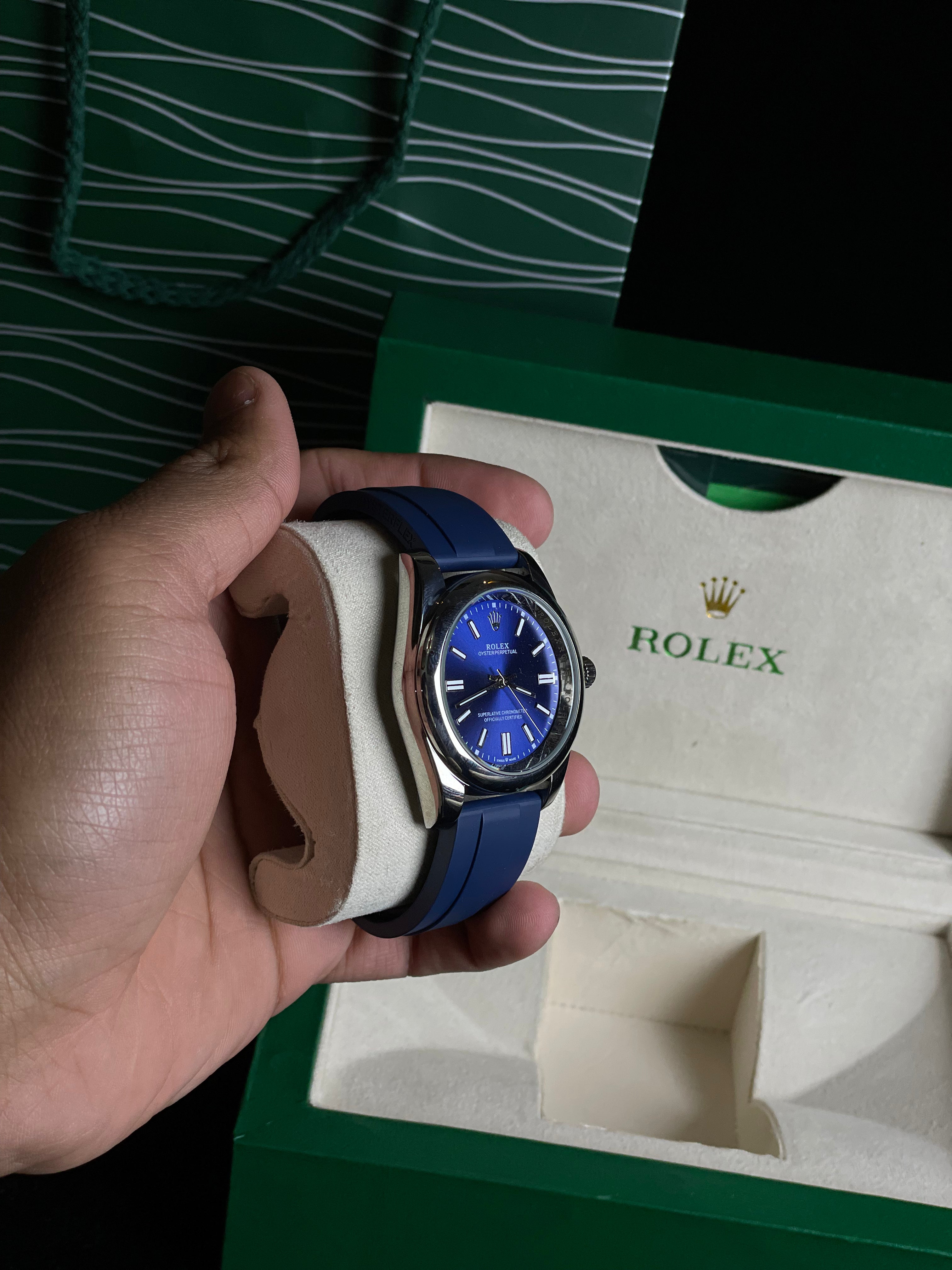 Rolex Oyster Perpetual Rubber Strip (Blue)