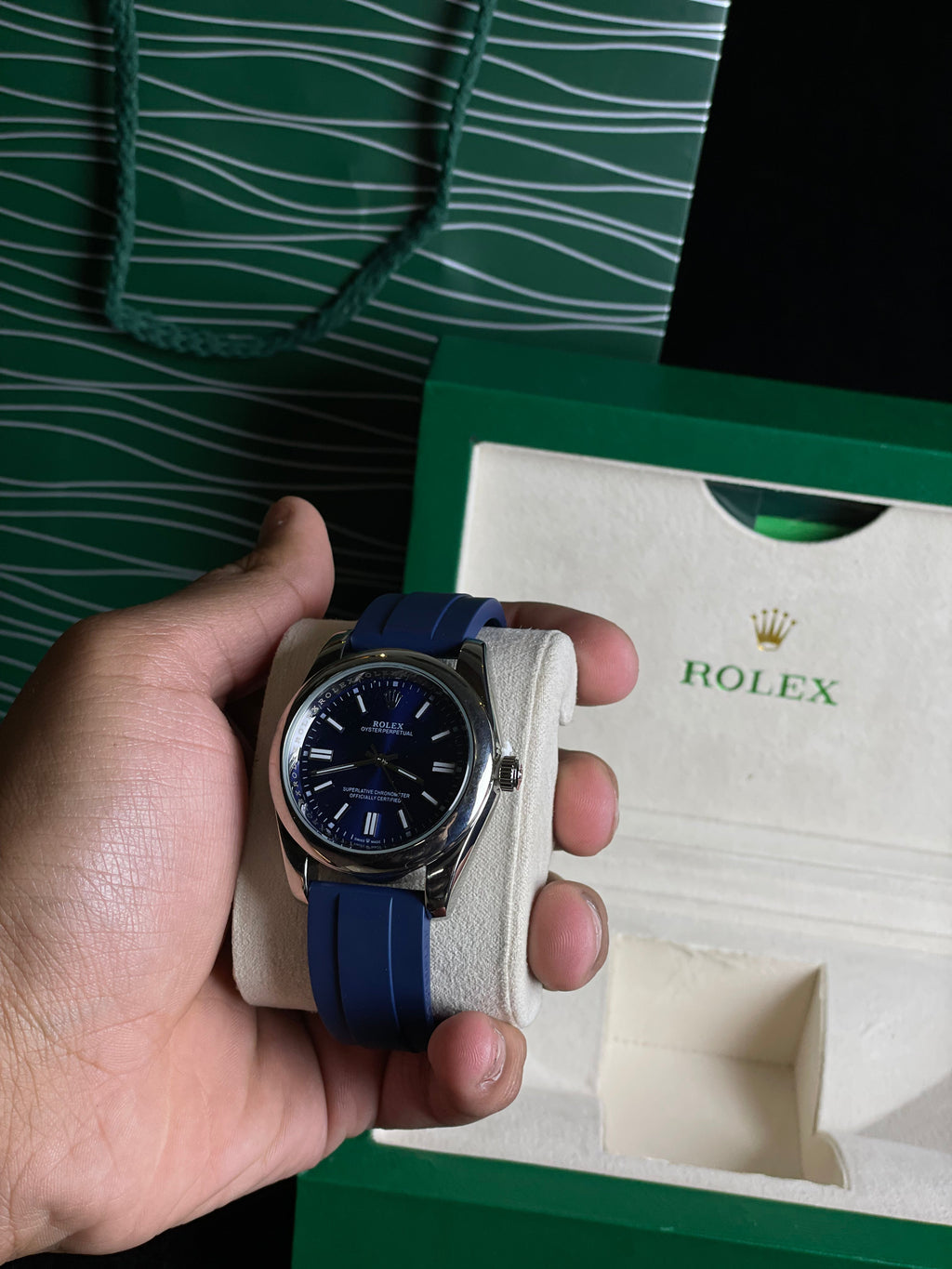 Rolex Oyster Perpetual Rubber Strip (Blue)