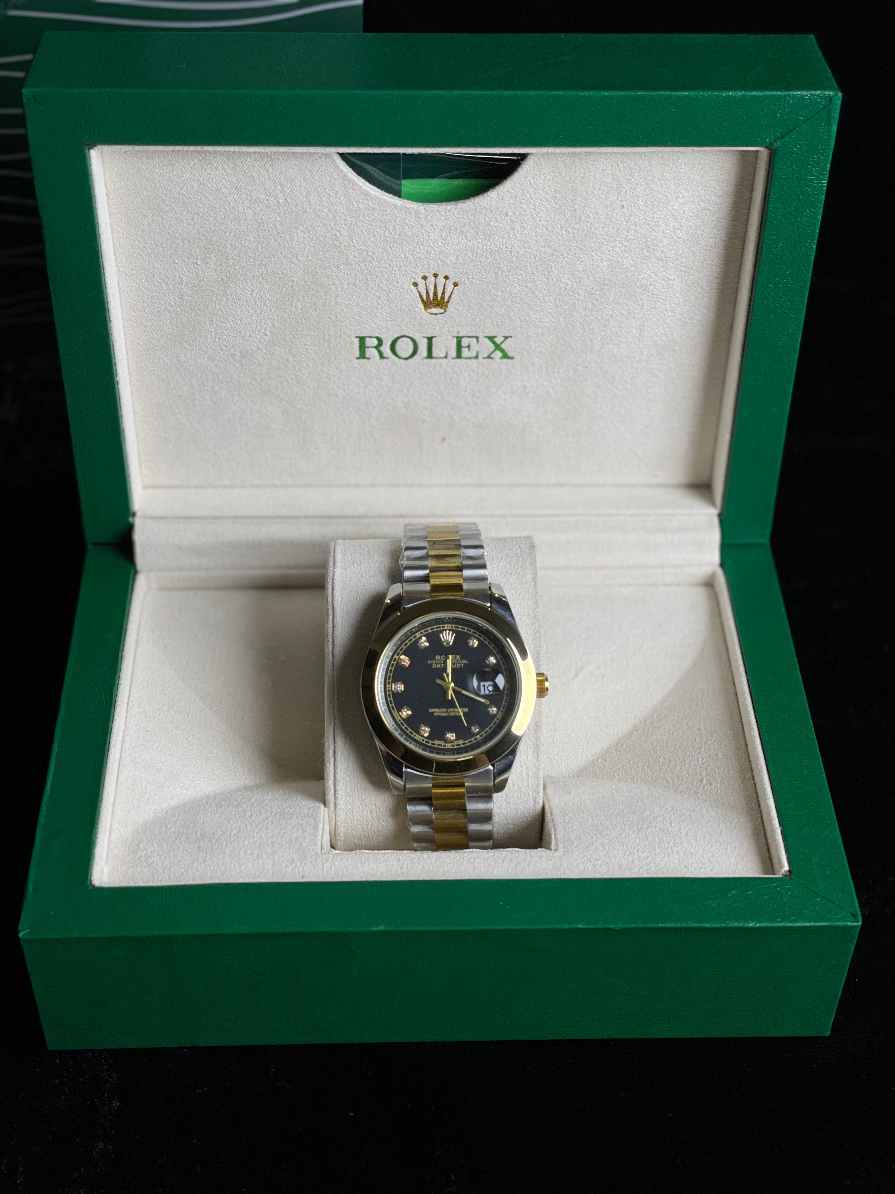 Rolex stone Dail (champagne) Two Tone Black