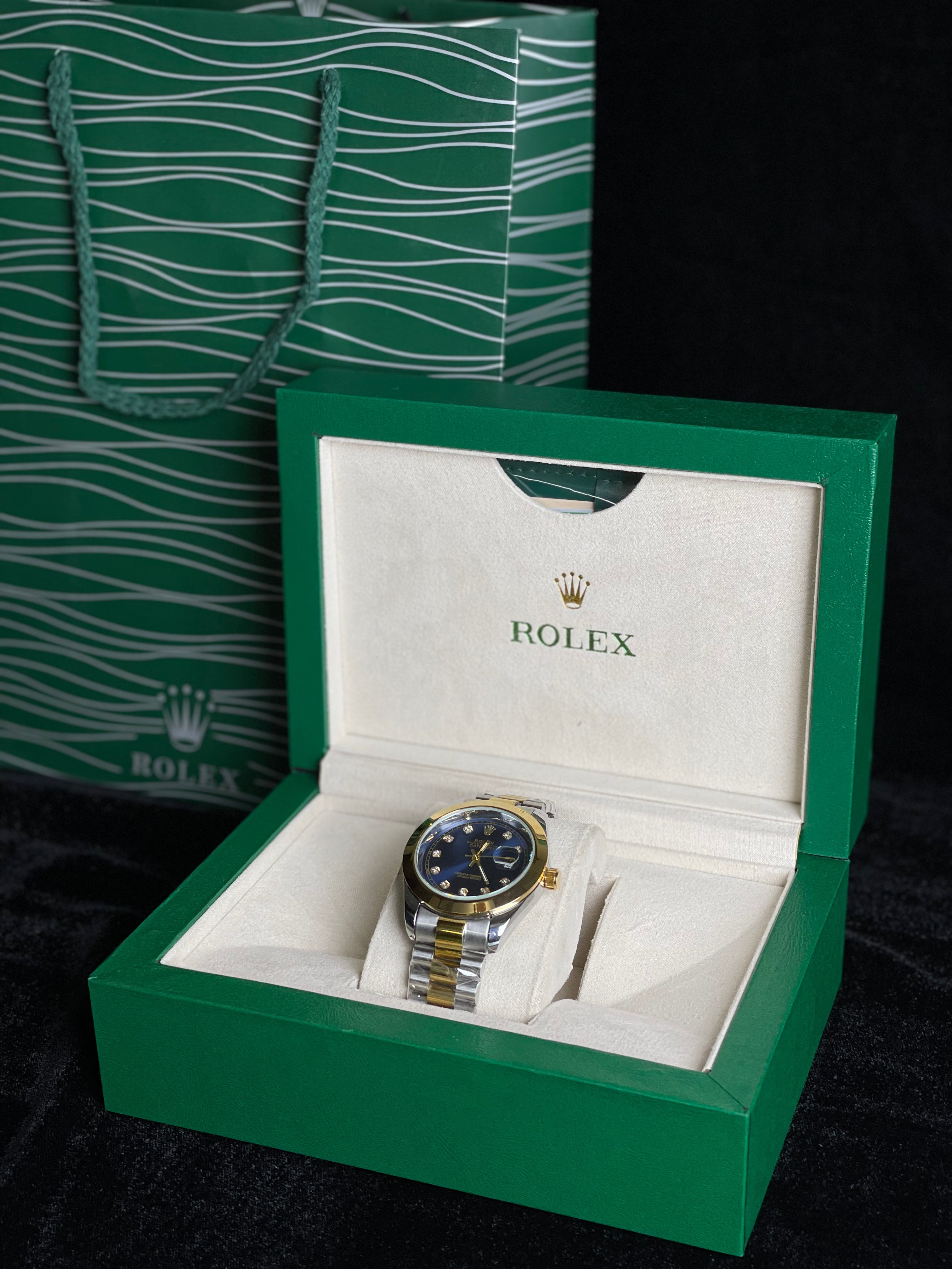 Rolex stone Dail (champagne) Two Tone Blue
