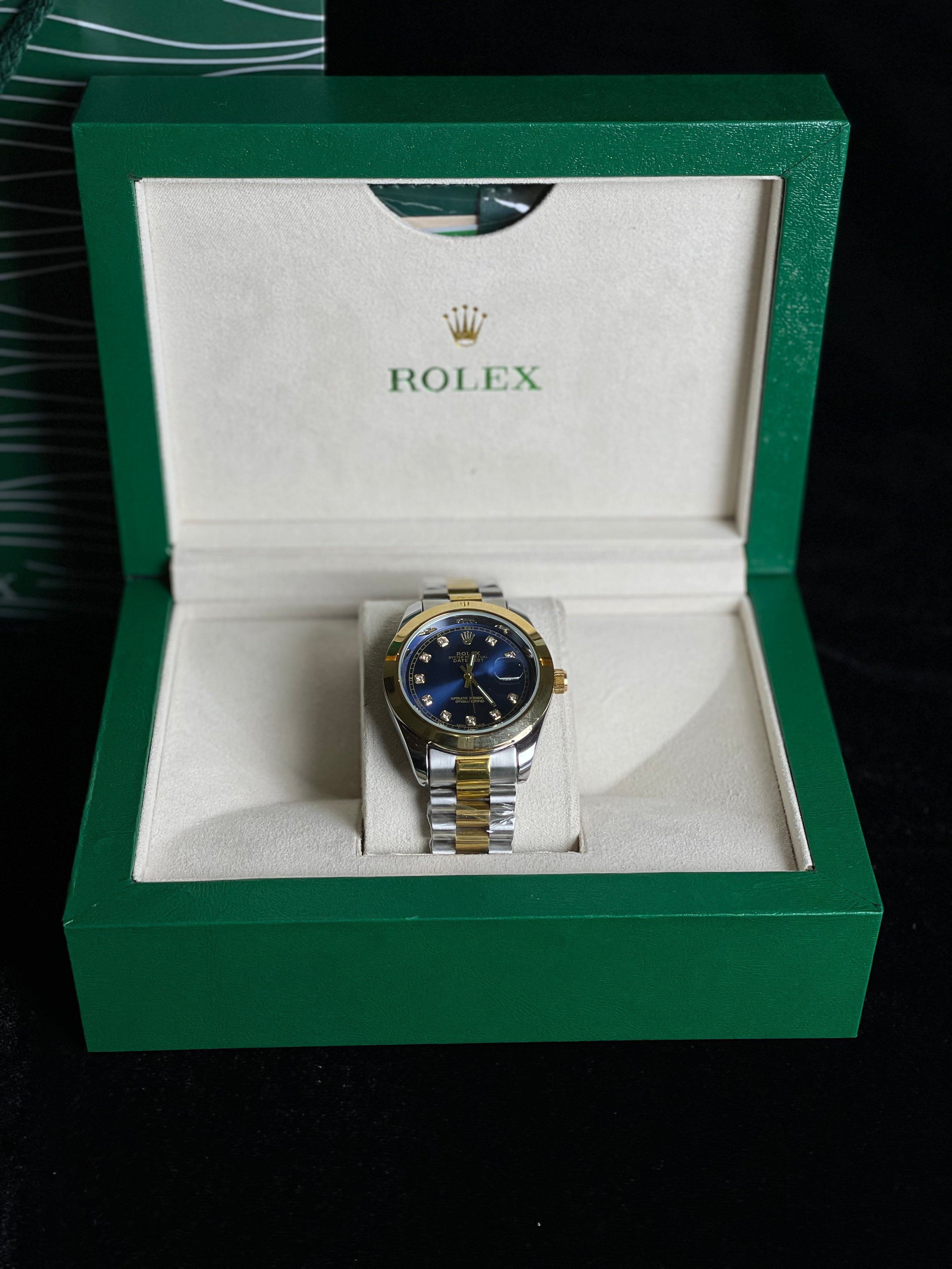 Rolex stone Dail (champagne) Two Tone Blue