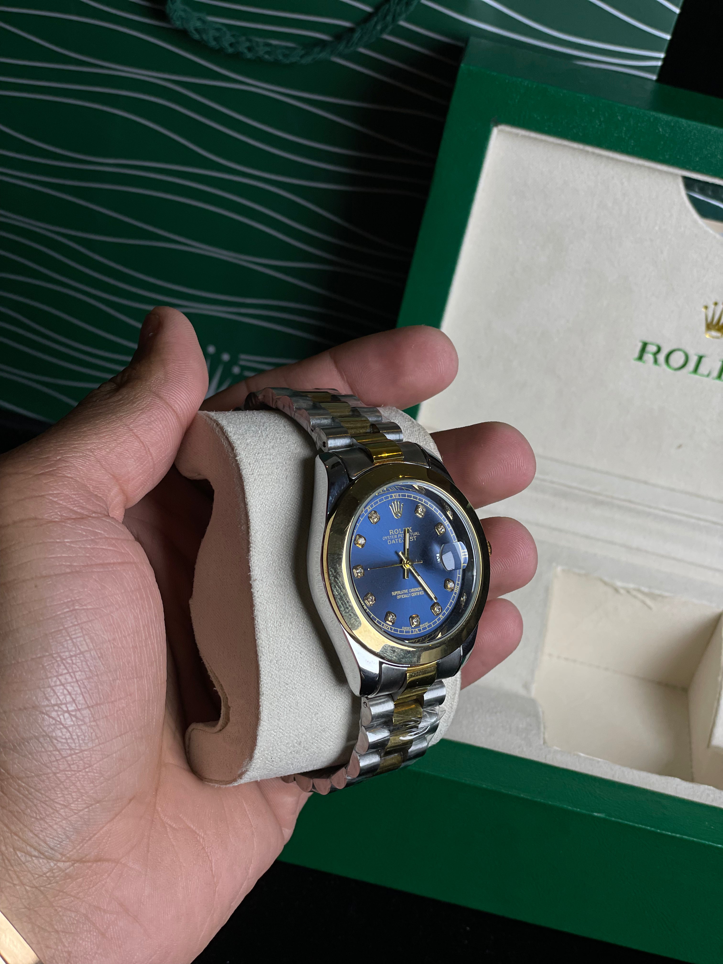 Rolex stone Dail (champagne) Two Tone Blue