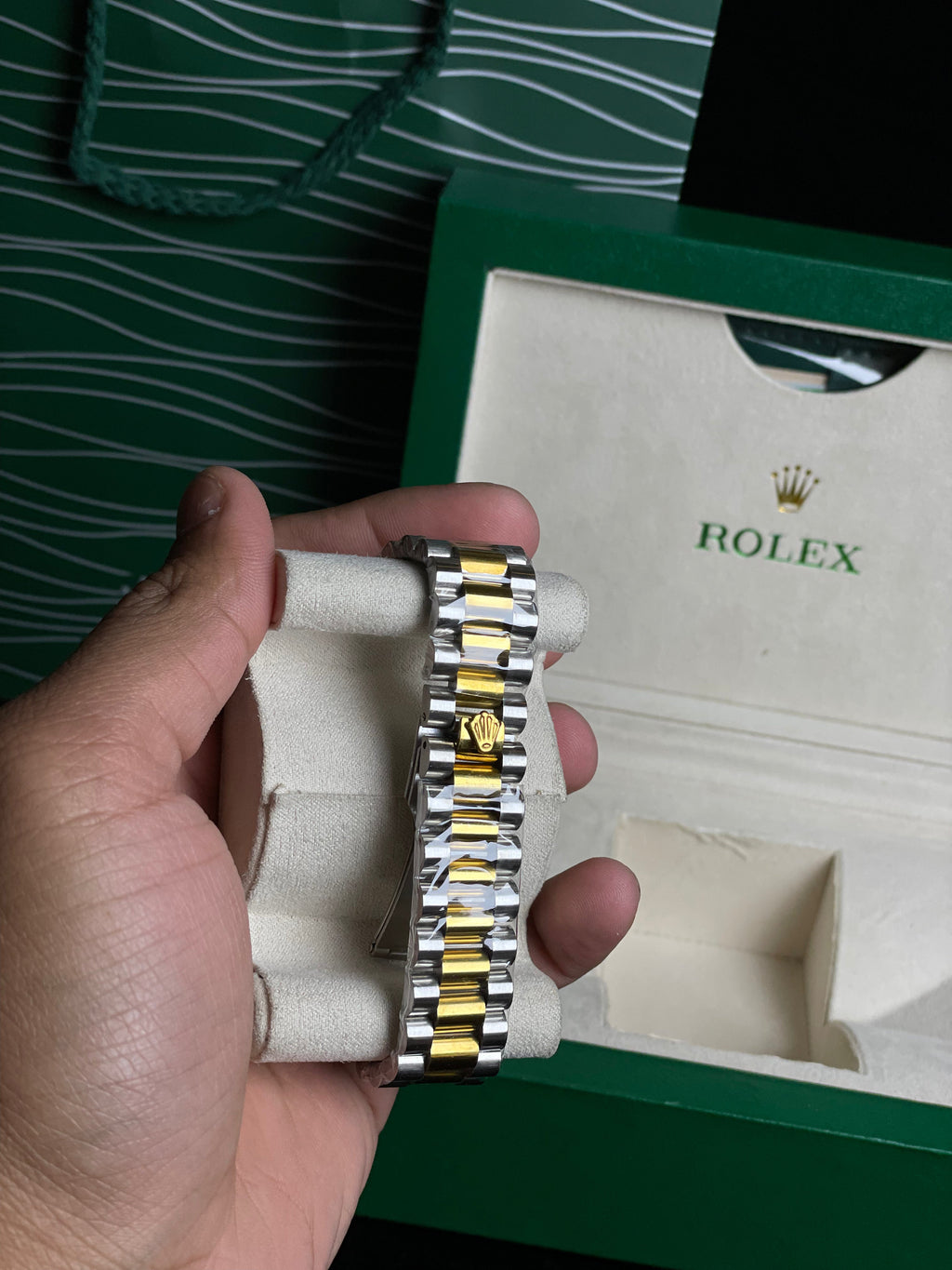 Rolex stone Dail (champagne) Two Tone Blue